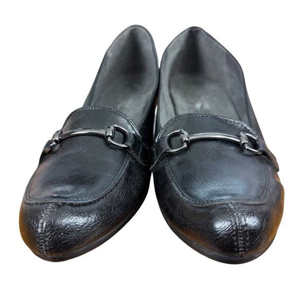 A2 Aerosoles Heelrest Love Spell Black Horse Bit Wedge Loafers Slip On Shoes 8.5 - Picture 7 of 16
